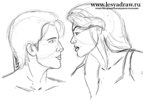 Парень и девушка рисунок