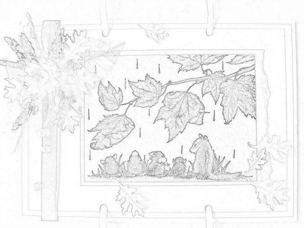 Рисунок осень карандашом для срисовки