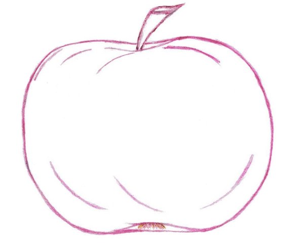 Этапы рисования яблока карандашом