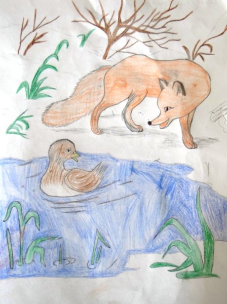 Мамин-Сибиряк серая шейка читательский дневник 1 класс рисунок