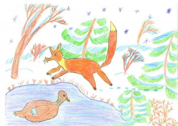 Рисование Мамина Сибиряка серая шейка