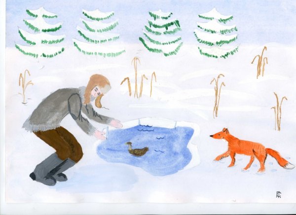 Рисование иллюстраций д.н. Мамина-Сибиряка «серая шейка»