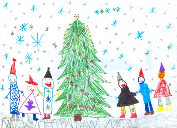Лёгкие рисунки на тему новый год