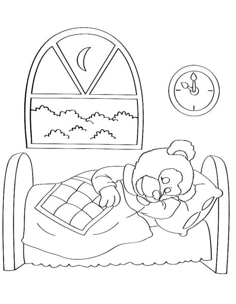 Раскраска спокойной ночи