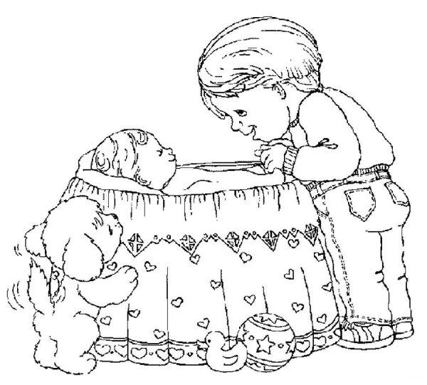 Раскраска младенец