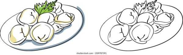 Пельмени раскраска