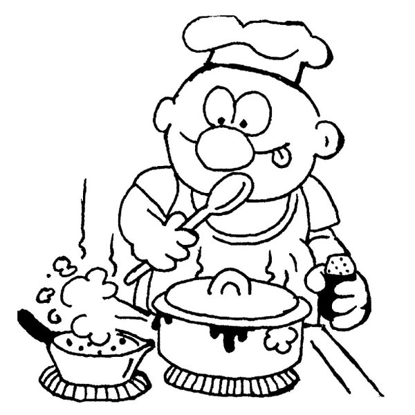 Раскраска повар