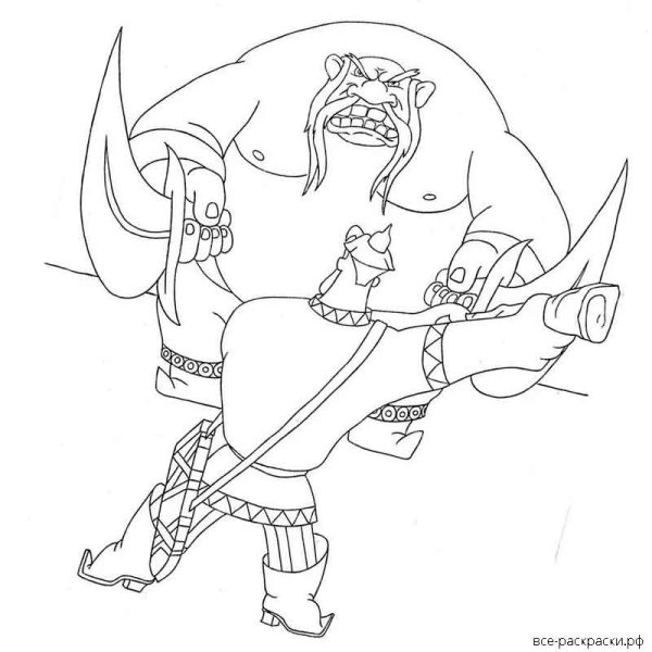 Алёша Попович и Тугарин змей раскраска