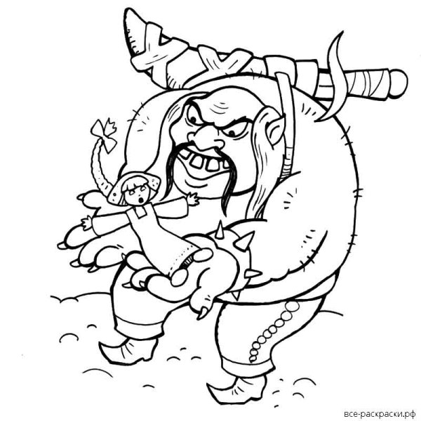 Алёша Попович и Тугарин змей раскраска