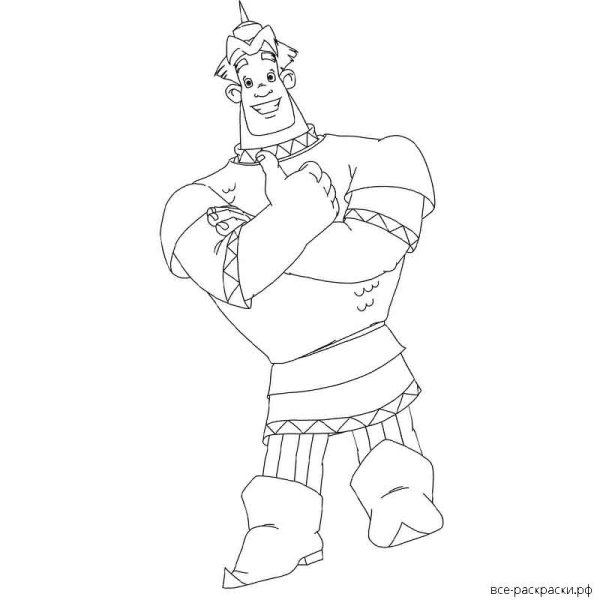 Богатыри. Раскраска