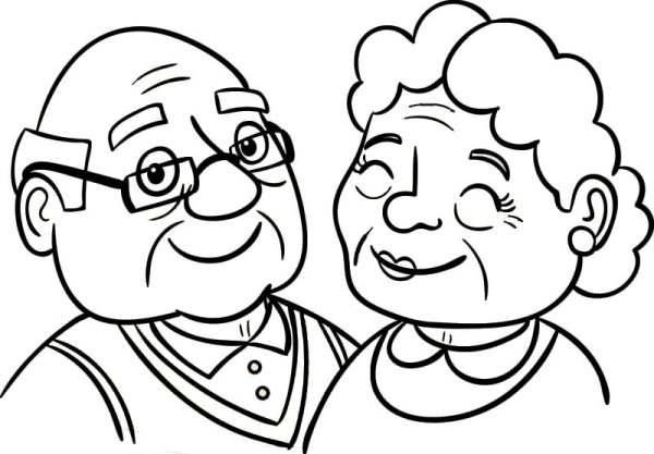 Дедушка и бабушка рисование