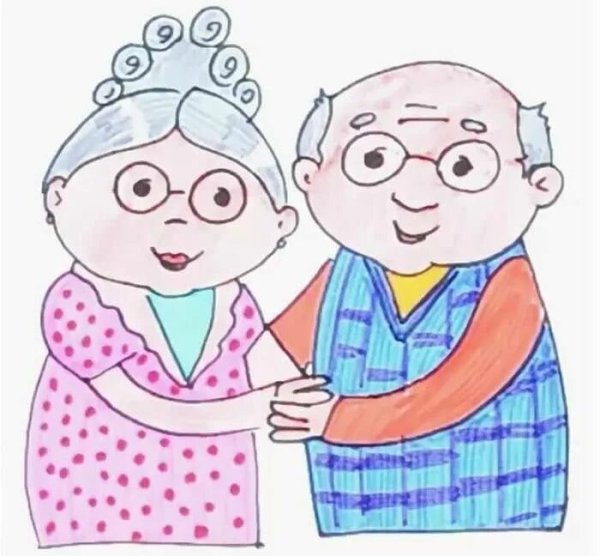 Бабушка и дедушка рисунок раскраска