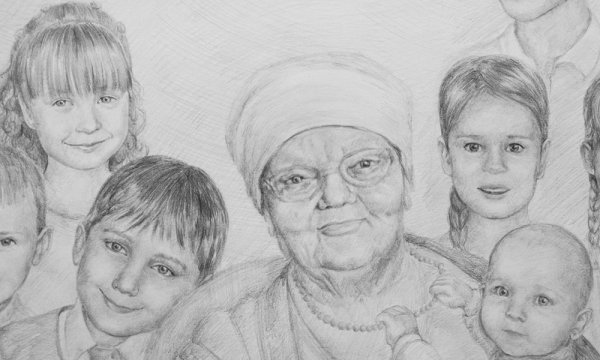 Дедушка и бабушка рисование