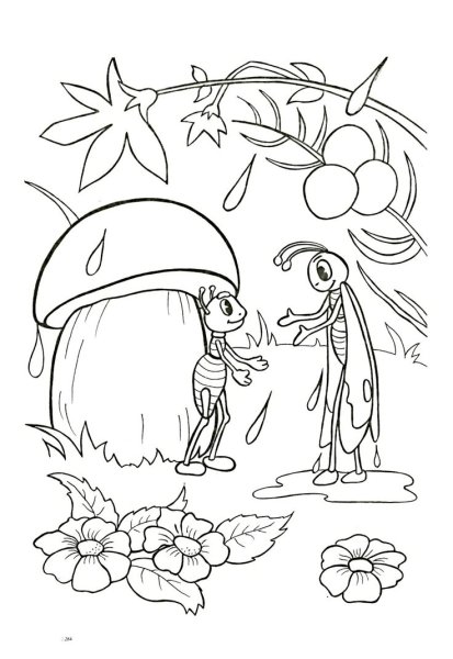 Раскраска Сутеев грибок-Теремок