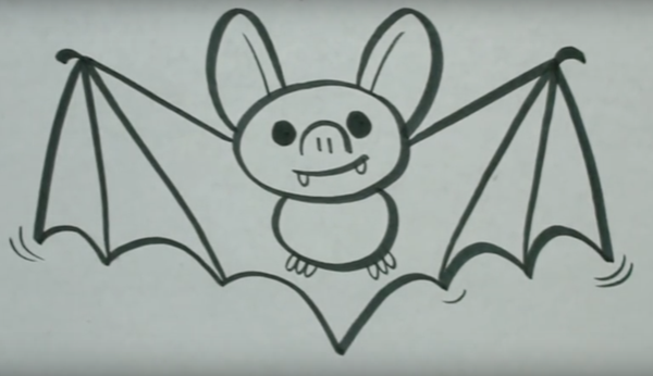 Летучая мышь раскраска для Хэллоуина