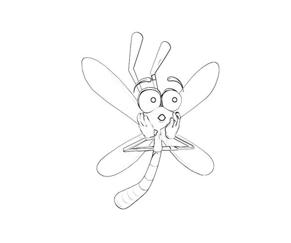 Стрекоза раскраска цветная