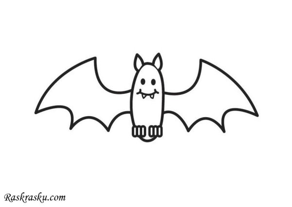 Раскраска летучая мышь на Хэллоуин