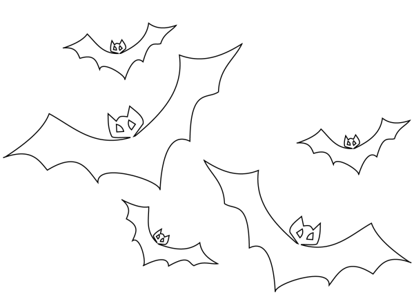 Раскраска летучая мышь на Хэллоуин