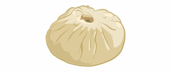 Бурятские буузы на белом фоне