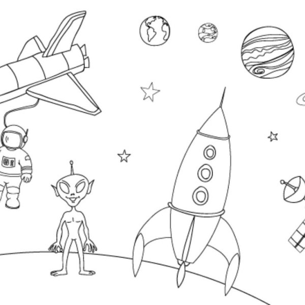 Раскраска космос для маленьких детей