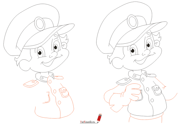 Полиция рисунок карандашом