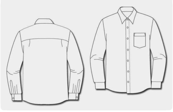 Эскиз мужской сорочки