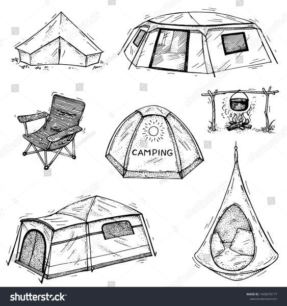 Палатка туристическая раскраска