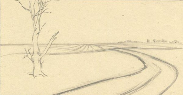 Пейзаж с низкой линией горизонта