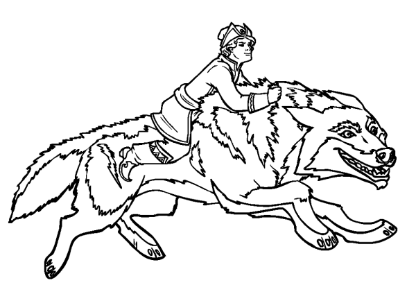 Разукрашка к сказке Иван Царевич и серый волк