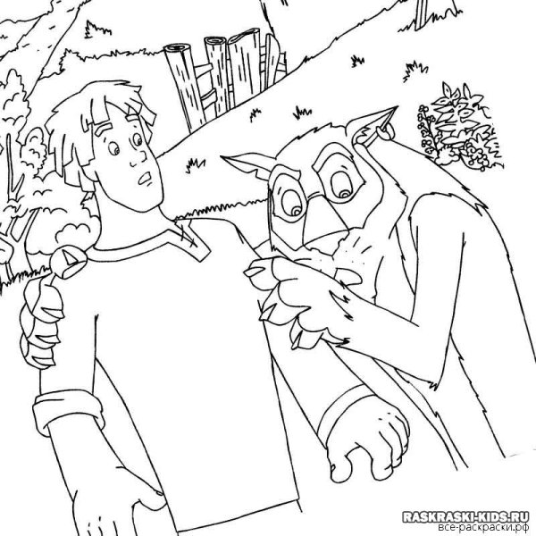 Иллюстрация к сказке Иван Царевич и серый волк раскраска