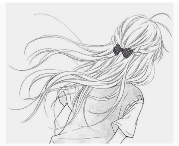 Раскраска девушка с длинными волосами