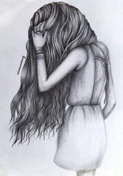 Срисовки девочек со спины