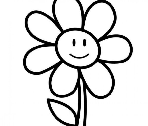 Ромашка для группы раннего возраста крупная раскраска