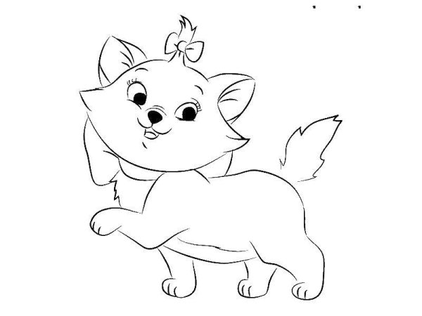 Котенок карандашом для детей