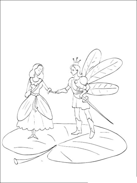 Дюймовочка раскраска