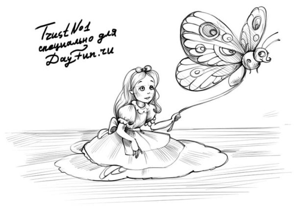 Легкий рисунок Дюймовочки