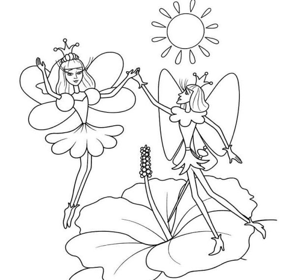 Дюймовочка раскраска