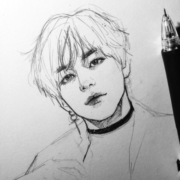 Скетчи BTS Тэхен