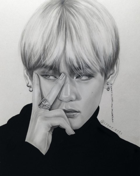 BTS карандашом Тэхен