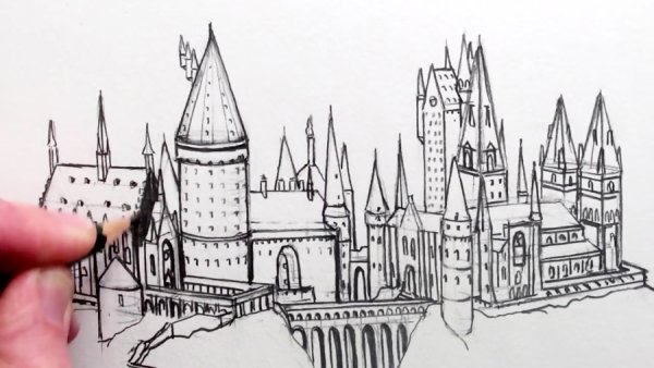 Как нарисовать Хогвартс из Гарри Поттера