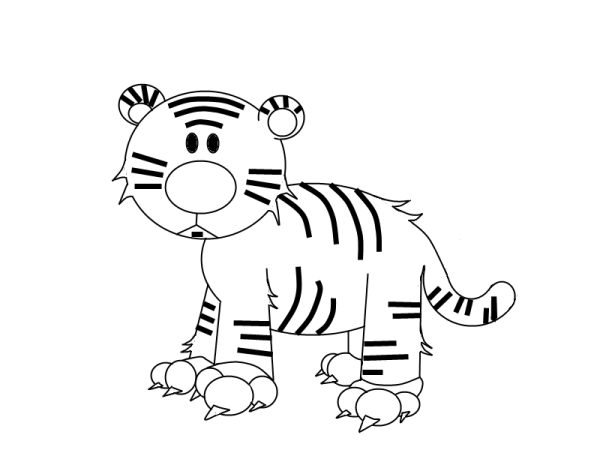 Тигр. Раскраска