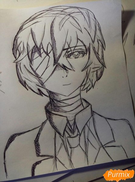 Бродячие псы Дазай рисовать