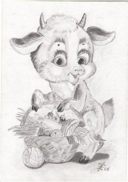 Рисование козленок