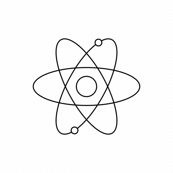 Атом черно белый