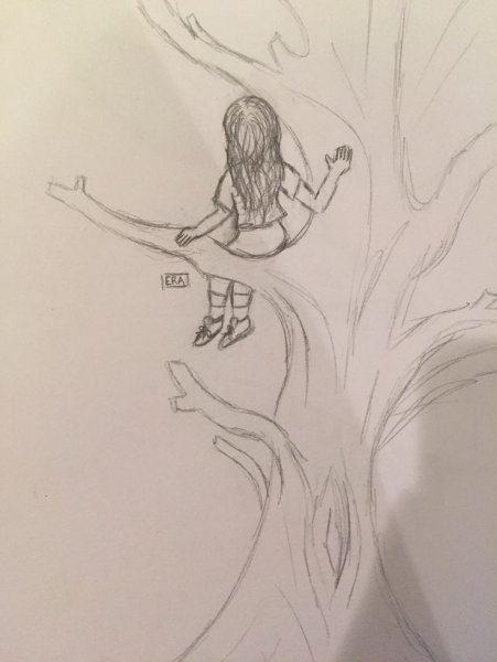 Девушка дерево рисунок