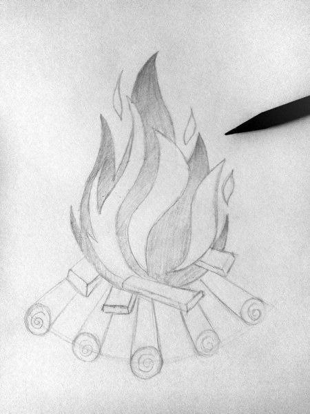 Костер нарисованный