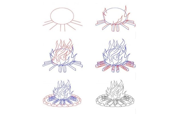 Костер карандашом