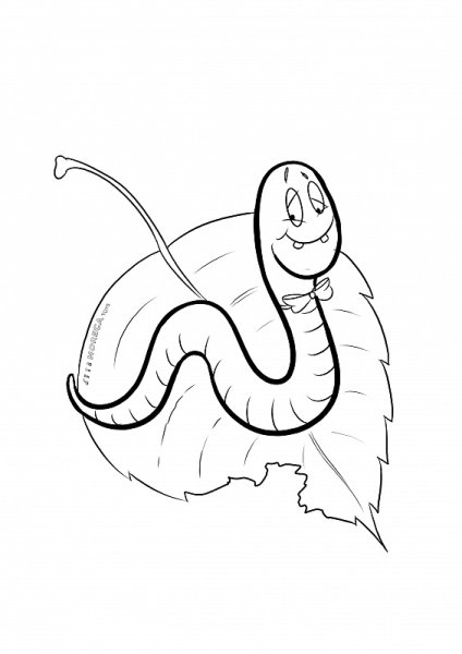 Червяк рисунок для детей карандашом