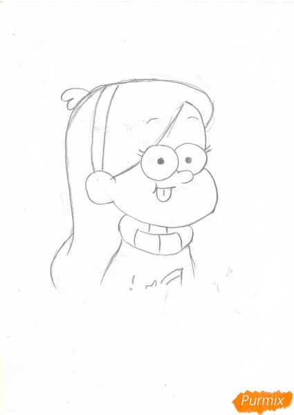 Нарисовать Мэйбл из Гравити Фолз карандашом