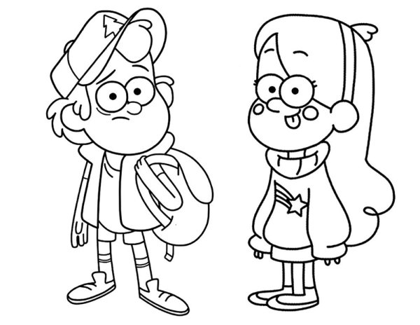 Мэйбл и Диппер раскраска